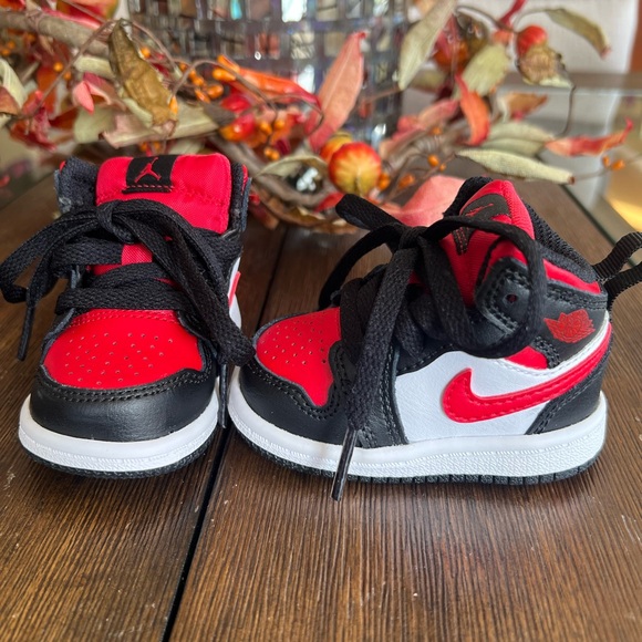 Nike Other - Nike Air Jordan Mid Black and Red Infant Shoes